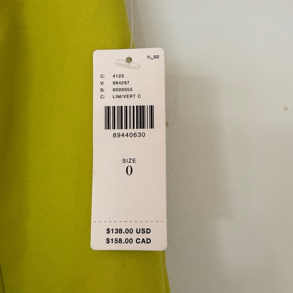 ANTHROPOLOGIE neon green wide legged pants, Size 0 ( fits best size 0-4 ) NWT - Picture 8 of 9